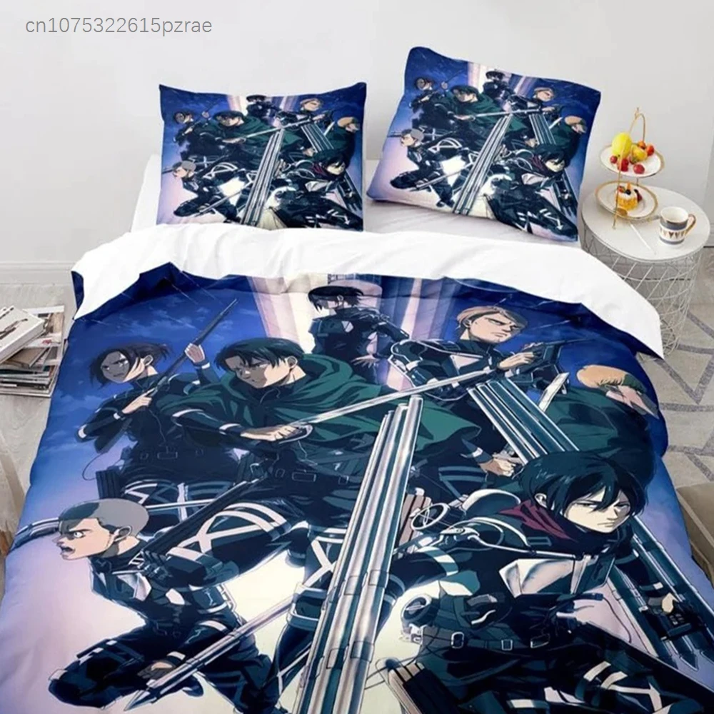 New Anime Attack On Titan Bedding Set Bedroom Soft Modern Bedspreads Comefortable Kids Duvet Cover Quilt Cover And Pillowcase