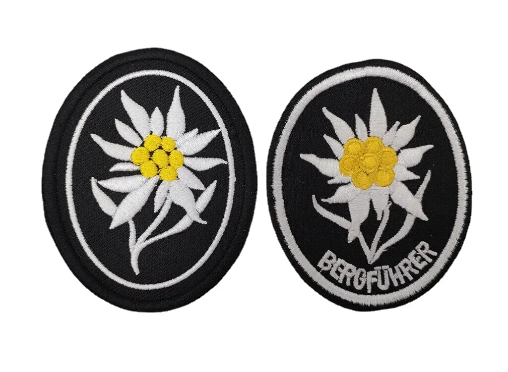 tomwang2012.2PCS WW2 GERMAN ELITE EDELWEISS MOUNTAIN DIVISION CLIMBER EMBROIDERY PATCH