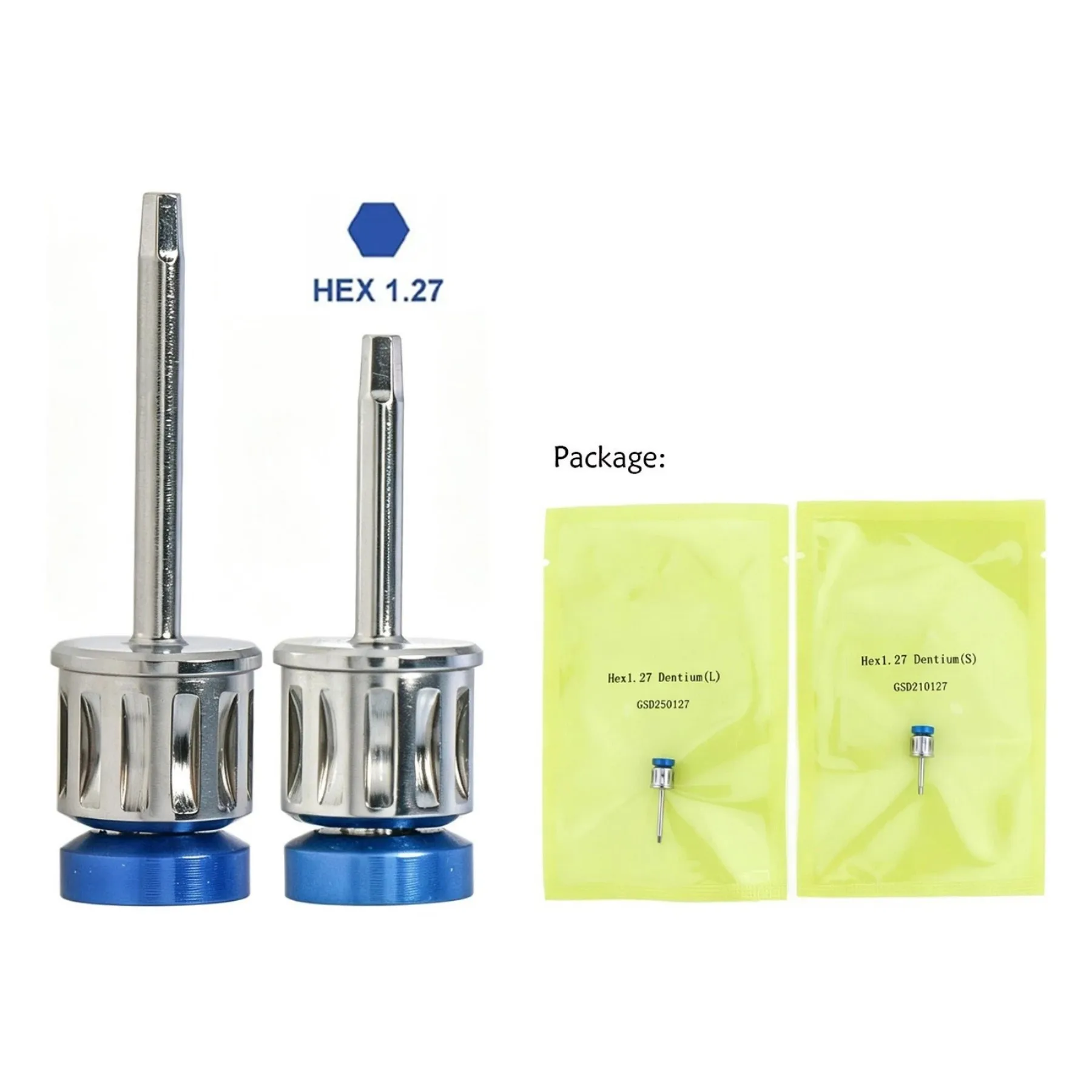 Implant Drivers 2Pcs Hex1.27 Hand Medical Grade Stainless Steel Dentium Dentis BEGO Astra MEDITECH