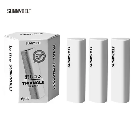 학생용 SUNNYBELT 슈퍼 클린 삼각형 지우개 – 잔여물 없이 깨끗하게 지웁니다.