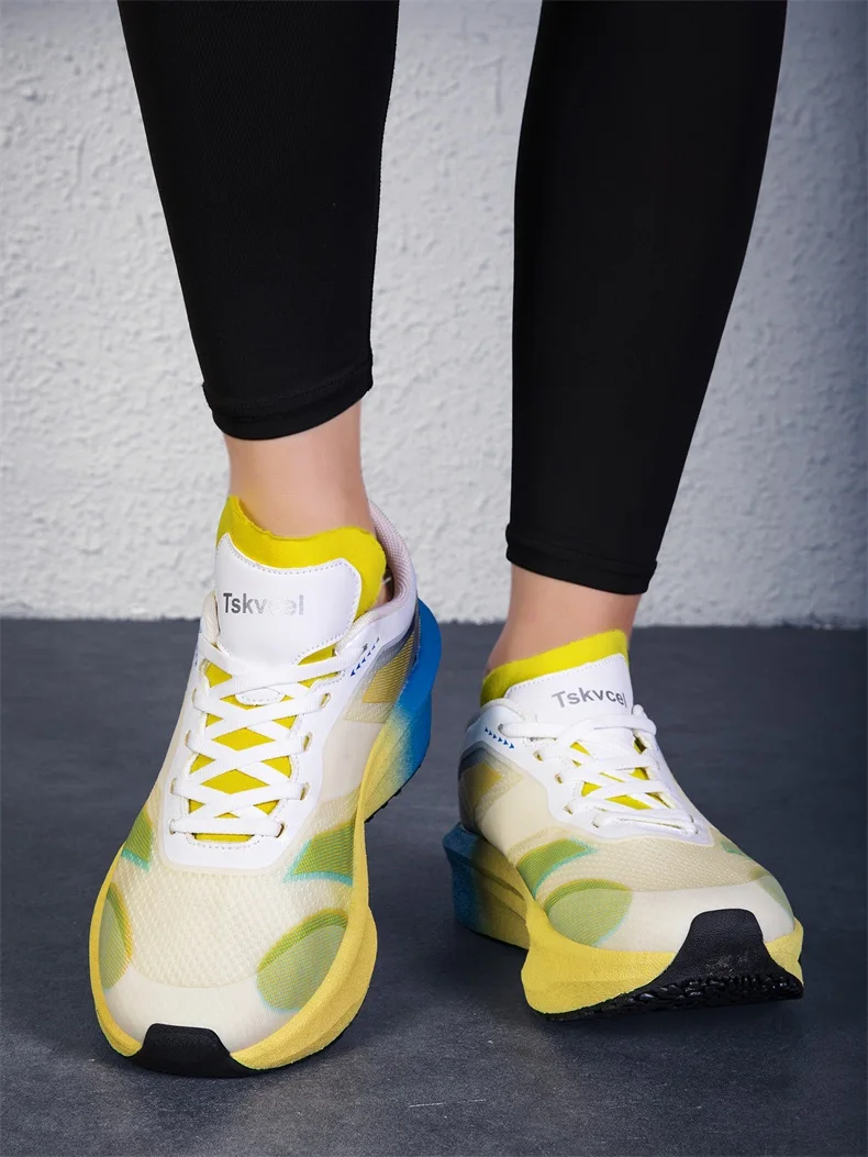 Carbon-Platten-Laufschuhe für Marathon-Rennen, Leichte Atmungsaktive Athletische Wettkampf-Sportschuhe für Männer und Frauen – Detail 11