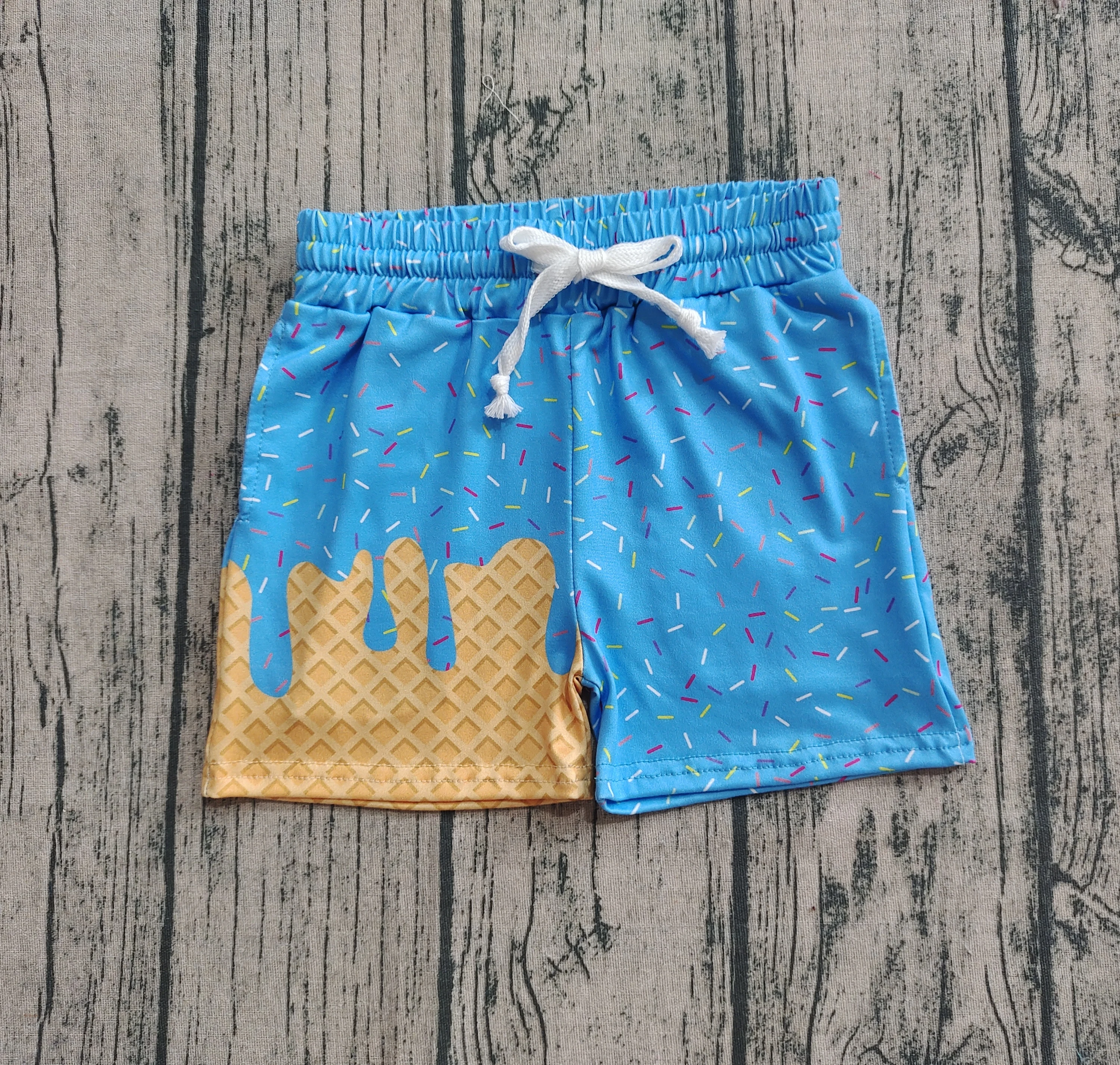 

7.02 Предпродажа, детский бутик одежды, шорты для мальчиков, мороженое с принтом, детская мода, летняя нижняя часть