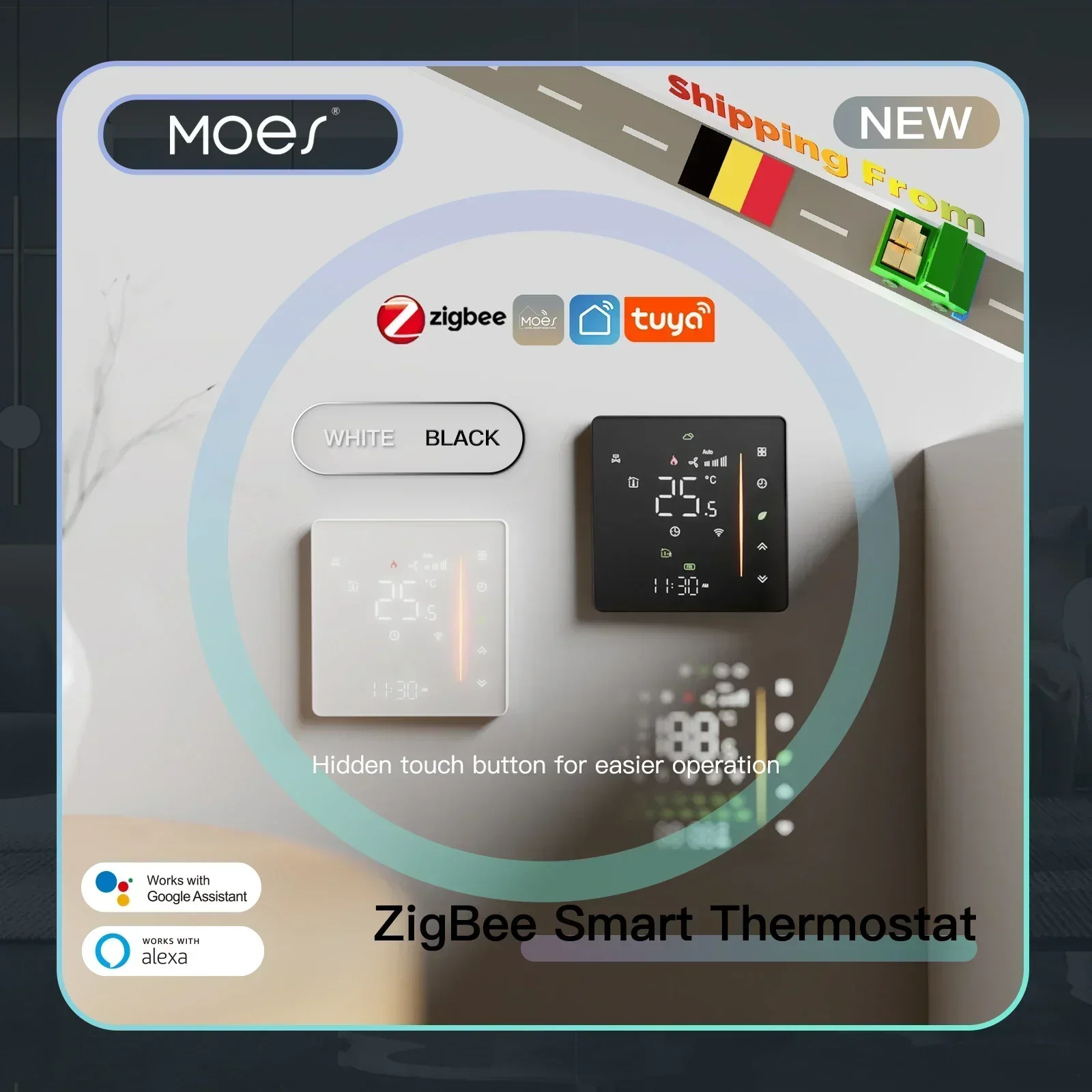 MOES Zigbee Thermostat อุณหภูมิห้อง Controller น้ํา/เครื่องทําความร้อนไฟฟ้าหม้อต้มแก๊สความชื้น Tuya ทํางานร่วมกับ Alex 5A16A