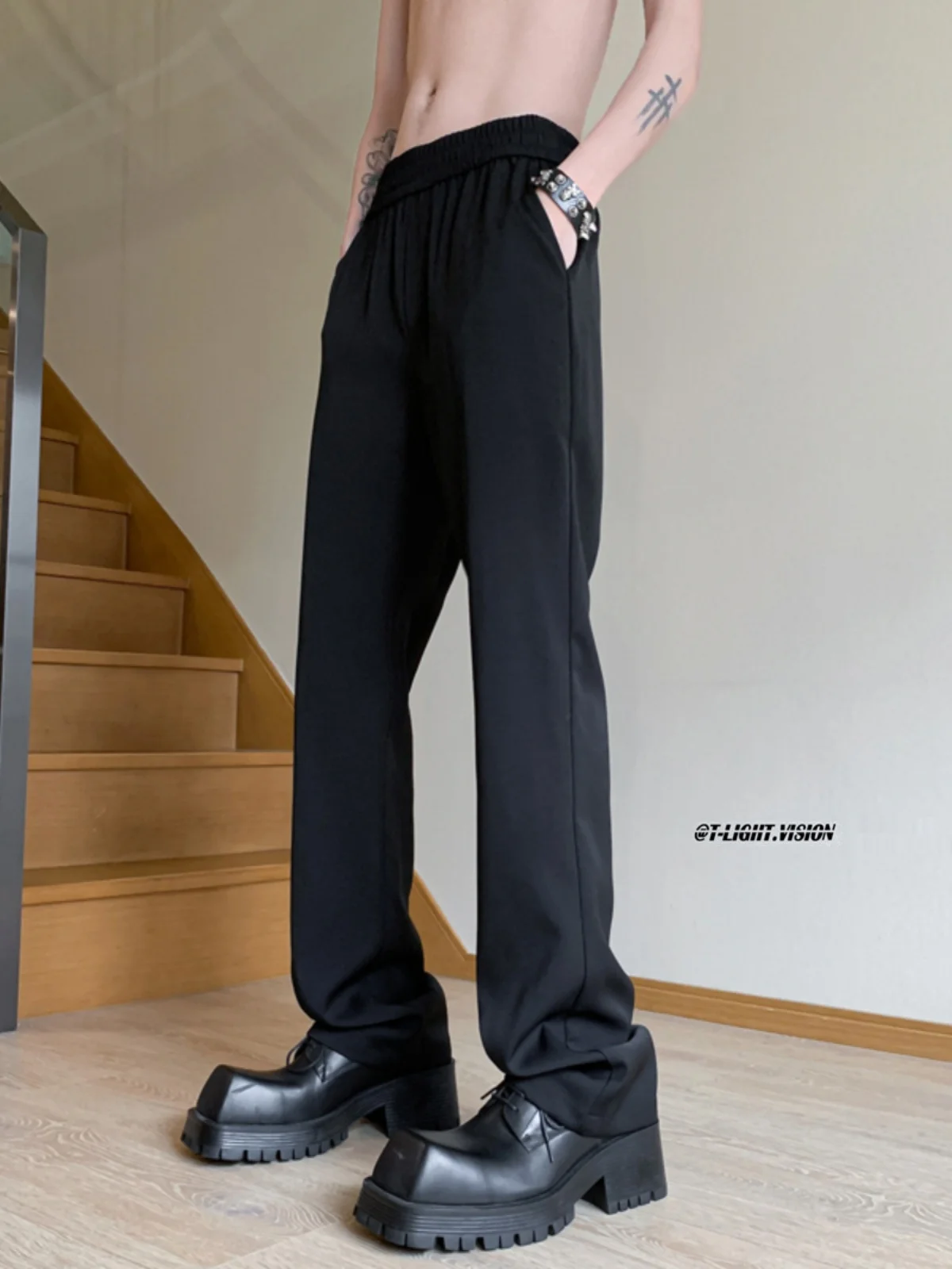 

Мужские брюки American High Street: весенне-осенние, прямого кроя, Cleanfit, повседневные, свободные, модные, однотонные, со средней/низкой талией