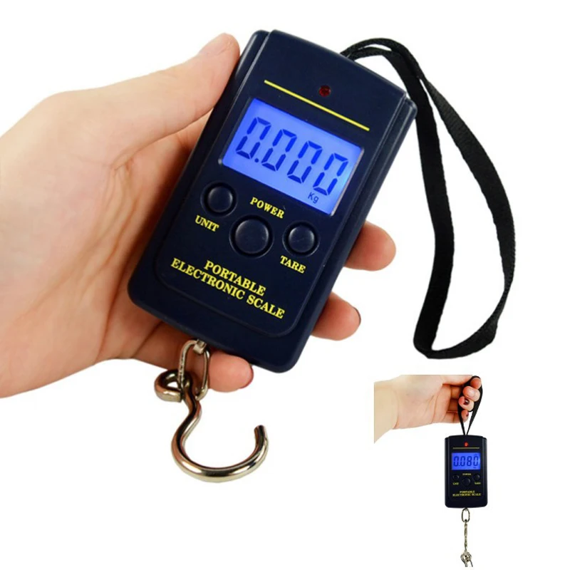 Portable Digital 40Kg 10g Hanging Scale BackLight Electronic Fishing Travel Pocket Luggage Weights laboratory teaching Tool