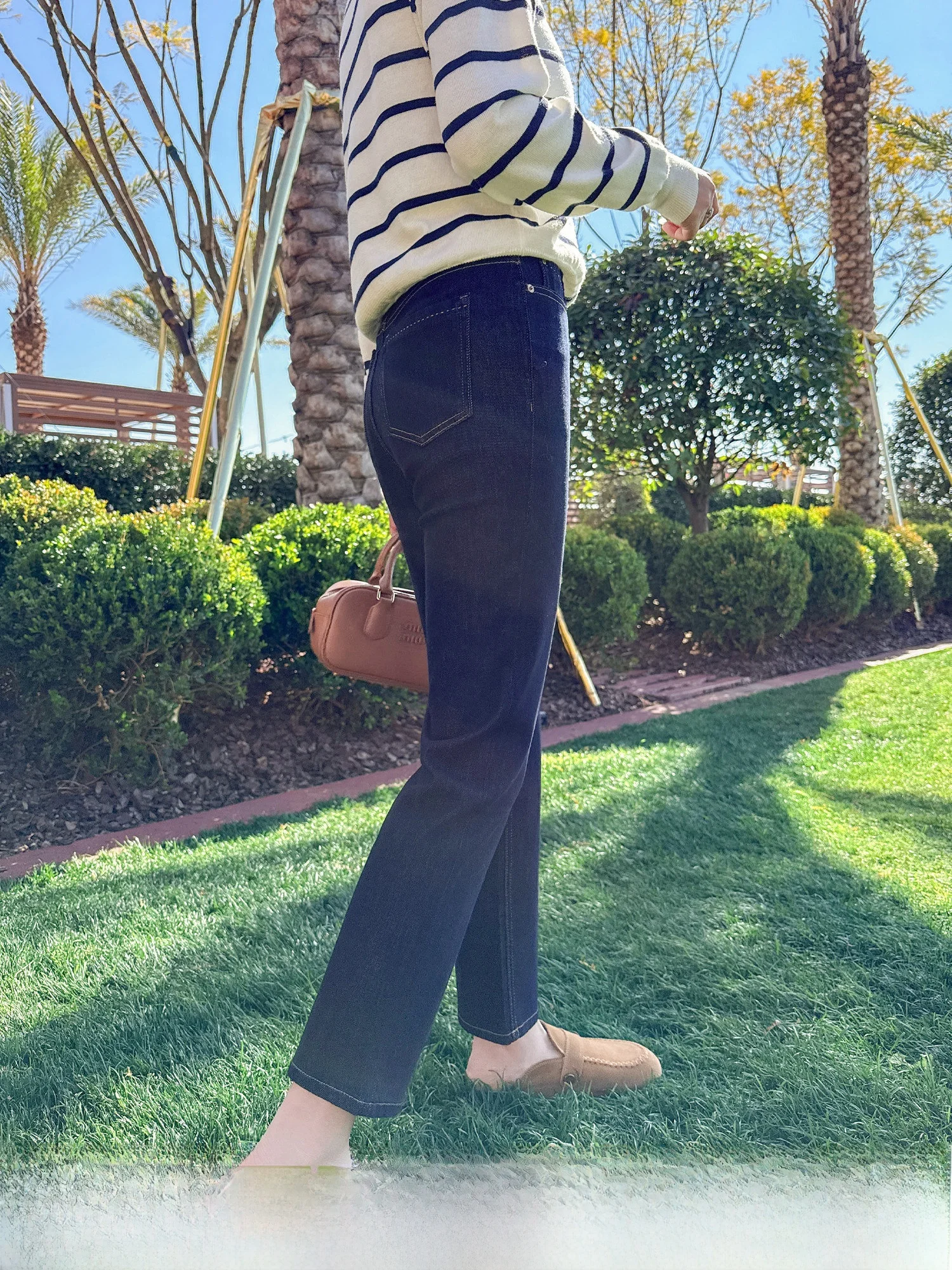 

Slimming Straight Leg Deep Blue Jeans Women's High Waist Cotton Casual High Waist Jeans Winter Collection 2026