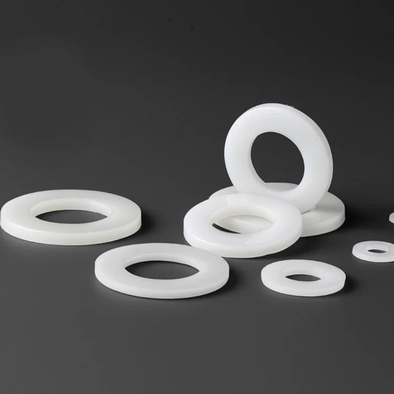 200pcs White Nylon Flat Washer M8 (ID) x 16 (OD) x 1.5mm Thick Plane Spacer Insulation Gasket Ring For Screw Bolt