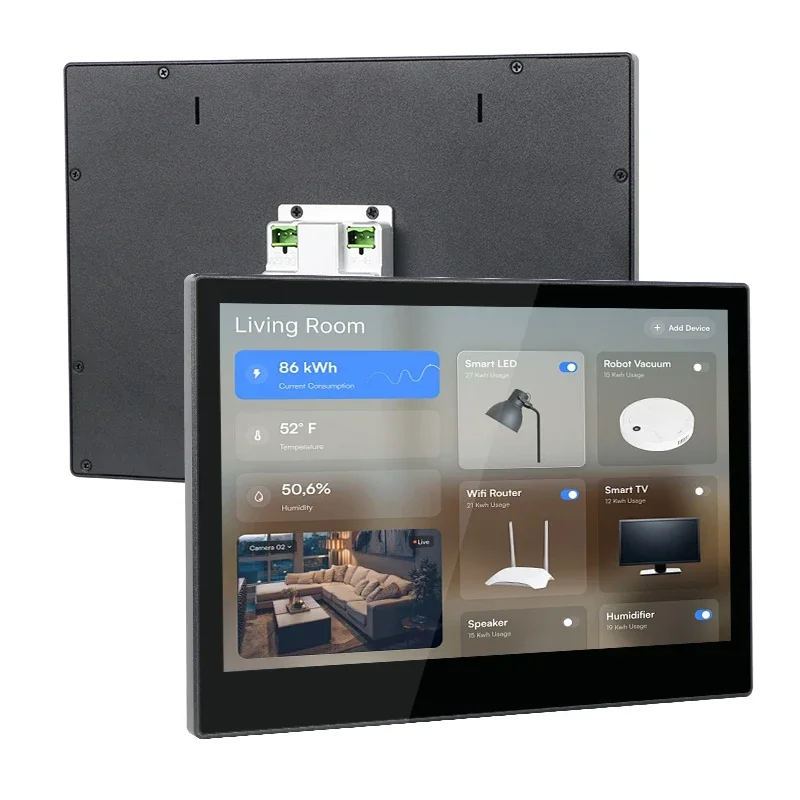 10.1 Inch Smart Home Control Panel with Touch Screen Wall Mount Android 11 Tablet POE Control Panel WIFI Switch IPS Display Type