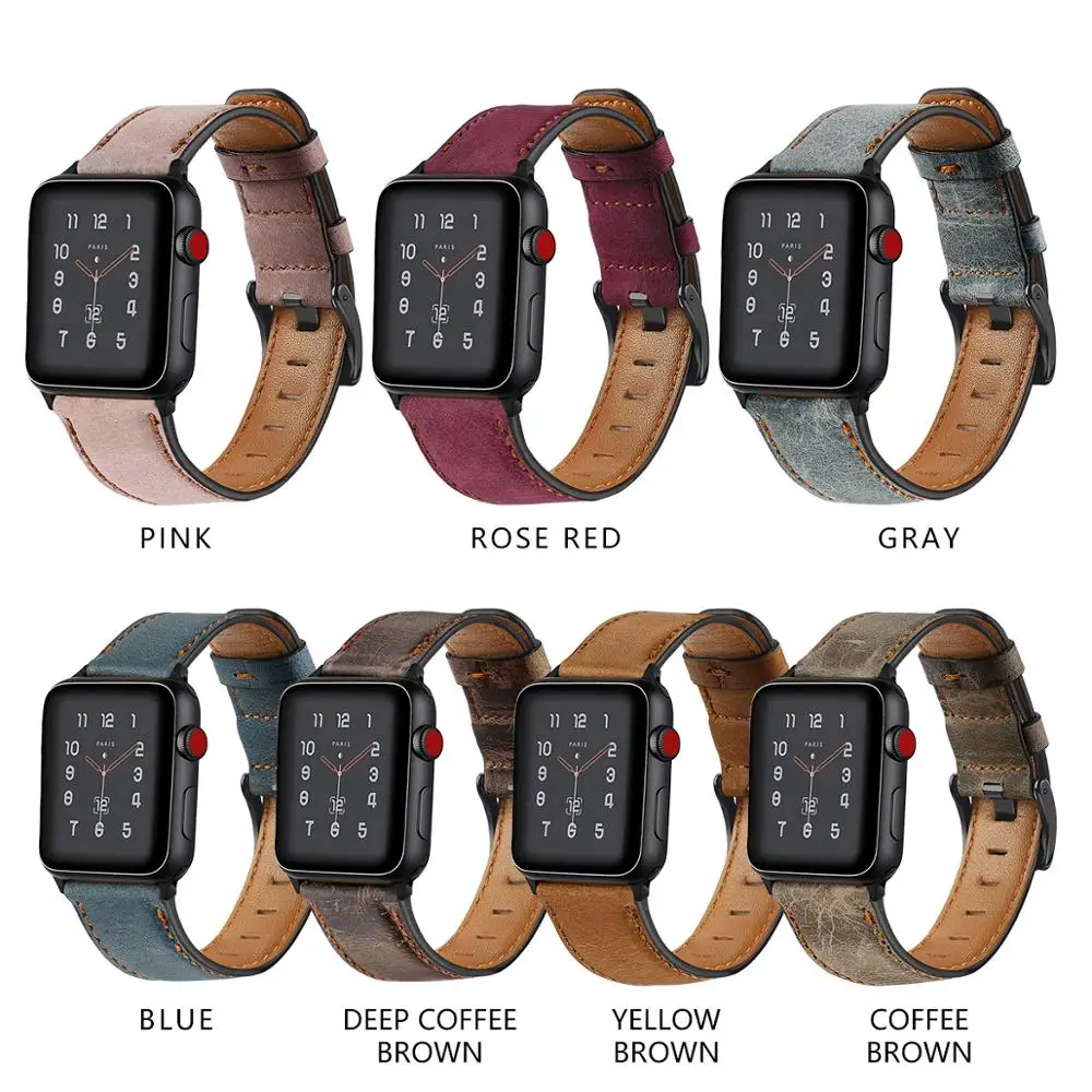 Leather strap for Apple watch 44 mm band 44mm 40mm 42mm 38mm 45mm 41mm ultra 49mm correa bracelet iWatch series 8 9 7 SE 6 5 4 3