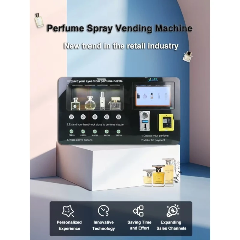 

Perfume Cologne Vending Machine Wall Mounted Smart Spray Dispenser Self Service Sample Station for Airport Shopping Center