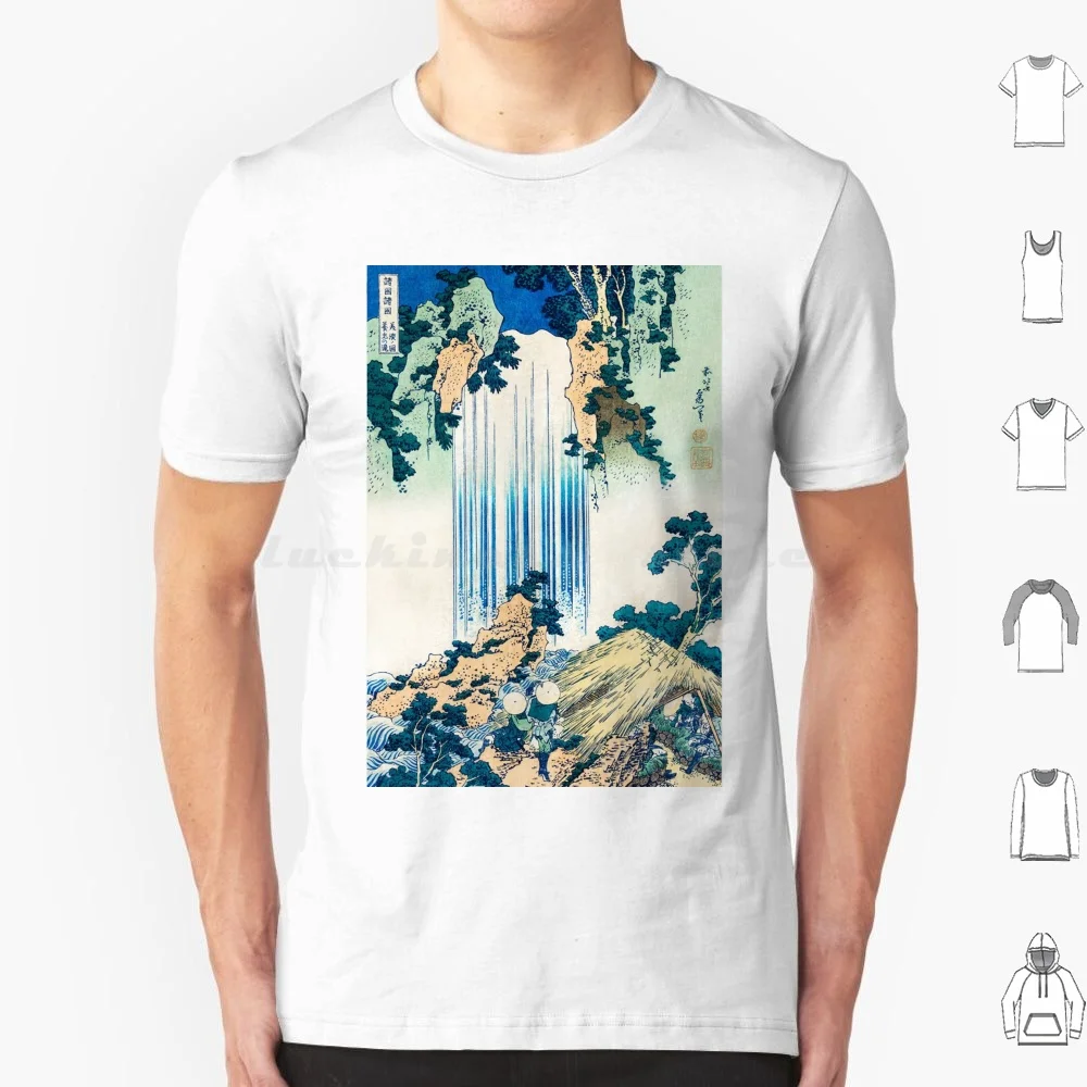 Hokusai-Yoro Waterfall In Mino T Shirt Cotton Men Women Diy Print Yoro Waterfall In Mino Katsushika Hokusai Japan Waterfall