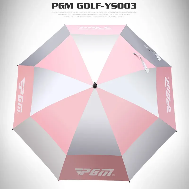 PGM-paraguas de Golf de doble capa, resistente al desgaste, protector solar a prueba de lluvia, Material de fibra de vidrio, Manual automático, primavera y verano, YS003