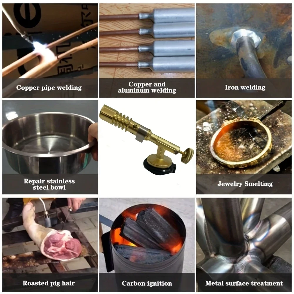 Газовая горелка, сварочная горелка, портативная паяльная лампа, медная высокотемпературная латунная газовая горелка, пайка, припой, сварочные сантехнические инструменты