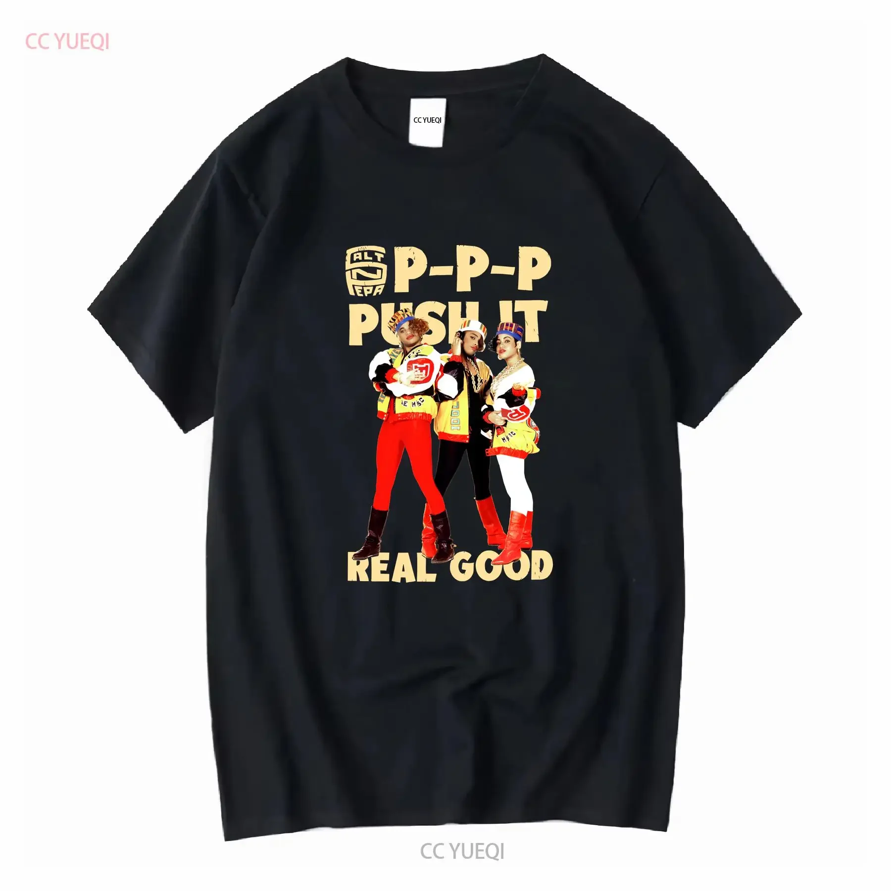 Vintage Salt N Pepa Push It Girls Black Cotton T Shirt Full Size long or short sleeves vintage Washed Top For Everyday Wear