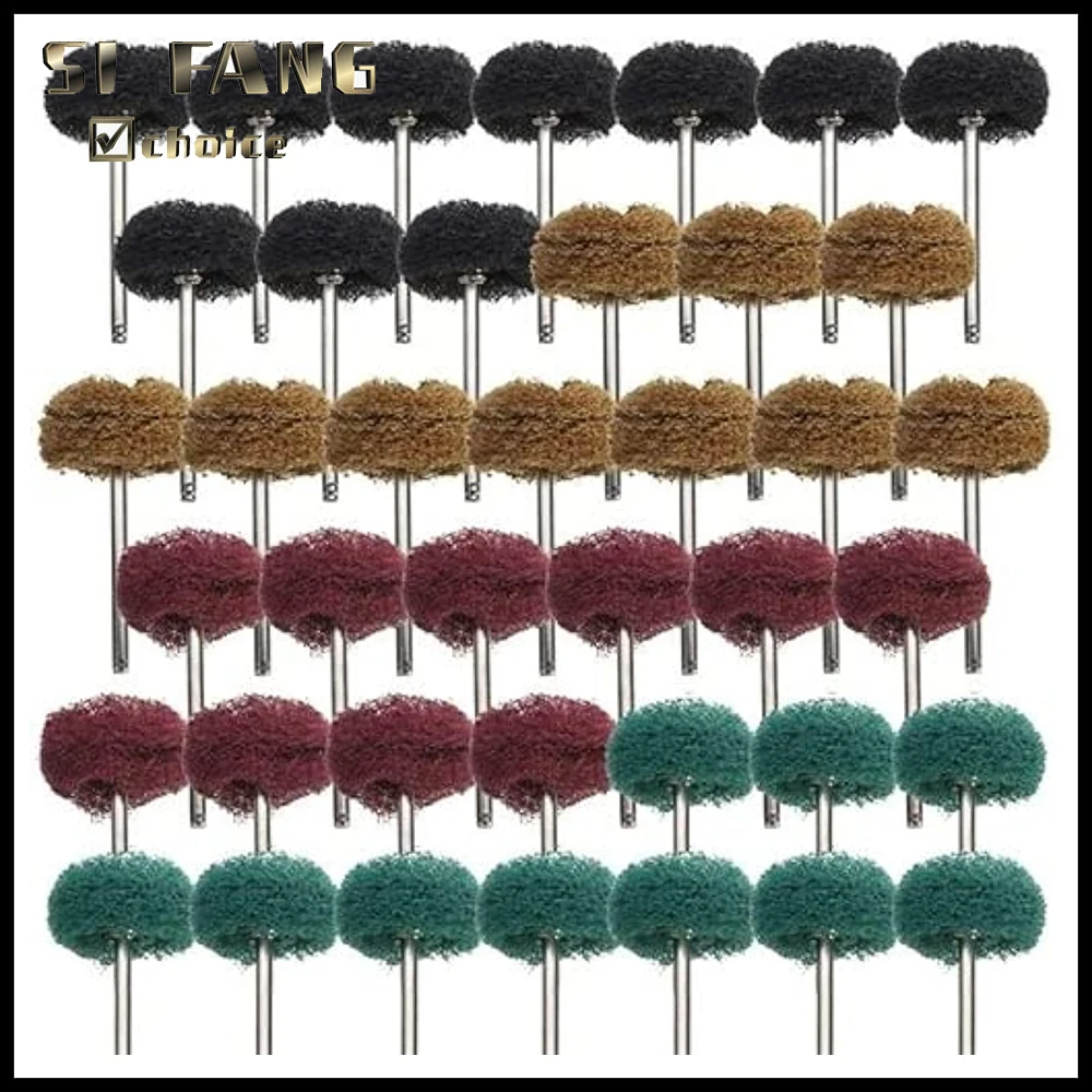 1 Inch Mini Drill Abrasive Brush Nylon Fiber Polishing Wheel Shank 3mm for Dremel Accessories Tools Glass Metal Polishing