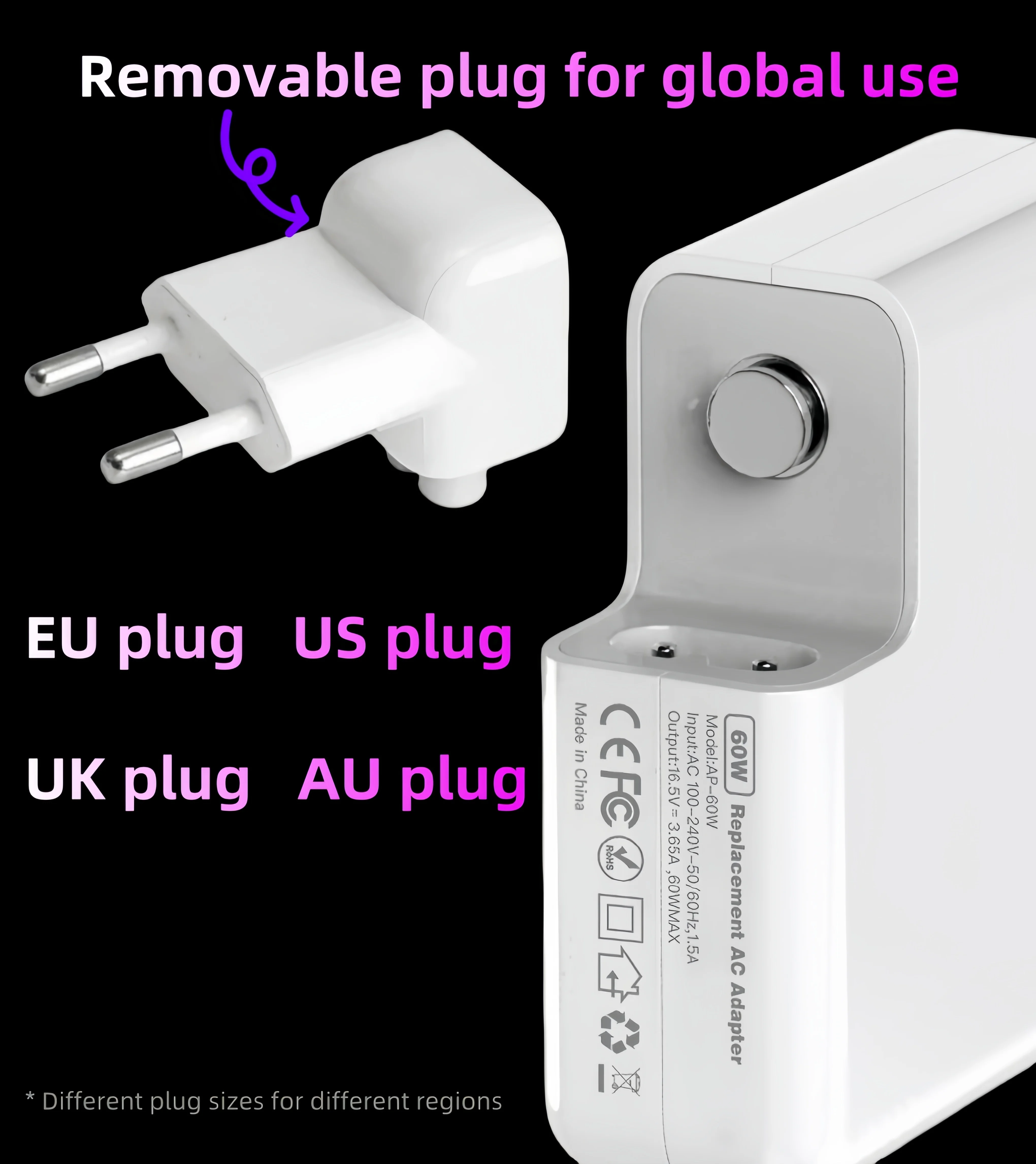 MacBook 45W 60W 85W Magsafe 1/2 Magnetic Charging for MacBook Air/Pro A1466 A1278 A1502 A1398 A1286 Power Adapter Fsat Charger