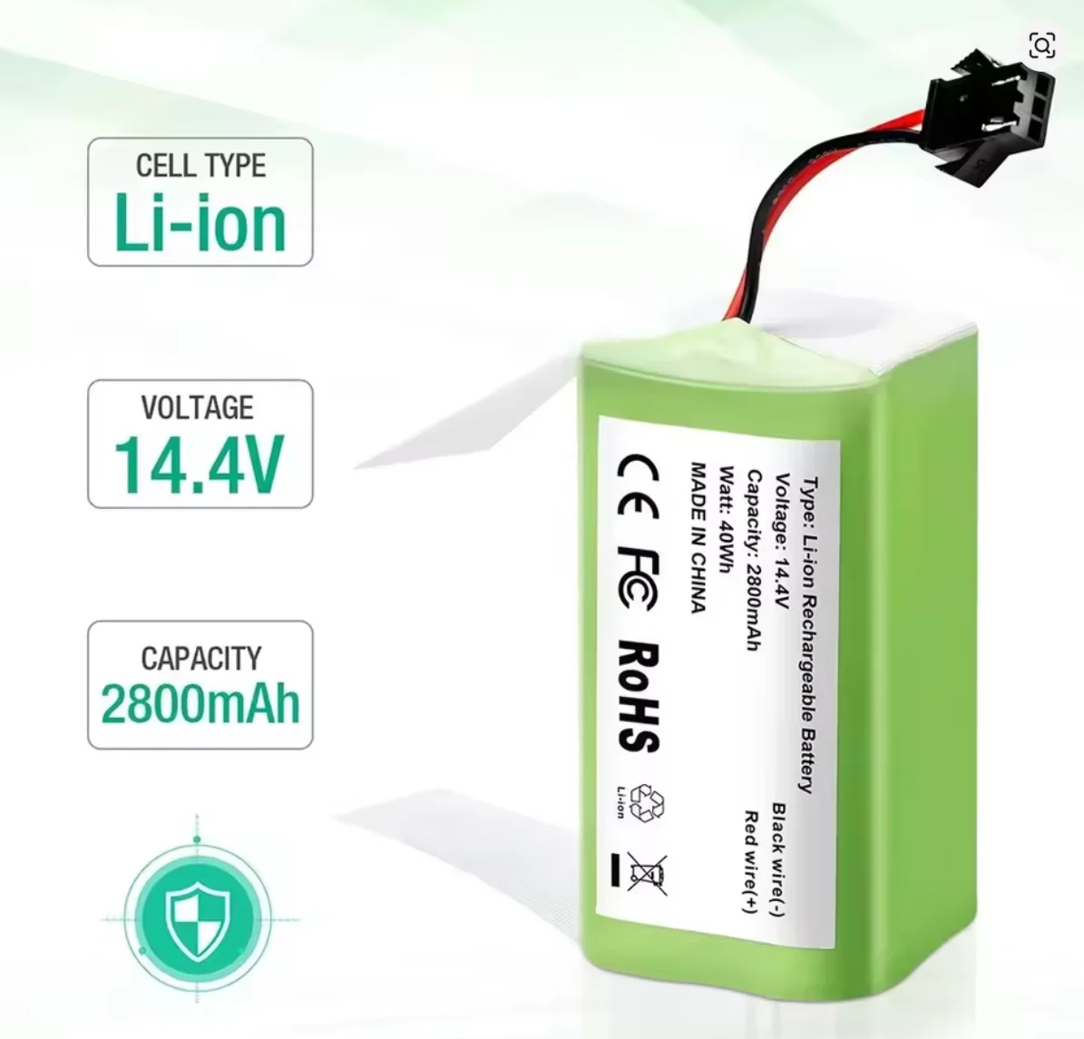 14.4V 6800mAh Replacement Battery for Conga 990 1090 Tesvor X500 Ecovacs Deebot N79 N79S DN622 Eufy RoboVac 11 11S RoboVac 30