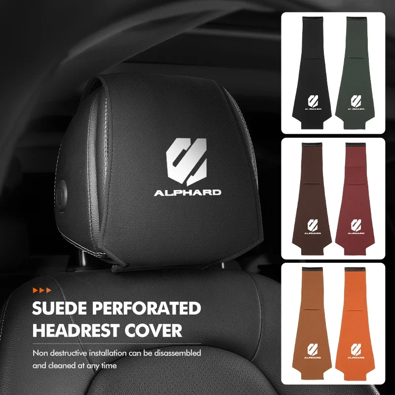 Car Seat Headrest Cover Anti-Dirty Support Neck Pillow Protector For Toyota Alphard Vellfire 30 Series 2017 2018 2019 2020 2021