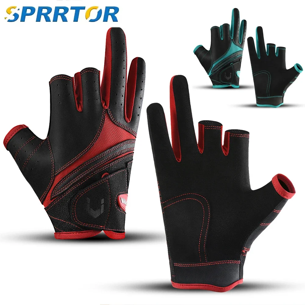 

Protective Fishing Gloves 3 Cut Fingers Fingerless Glove Men Women Breathable Anti-slip Fishing Wear Fitness Cycling Glove