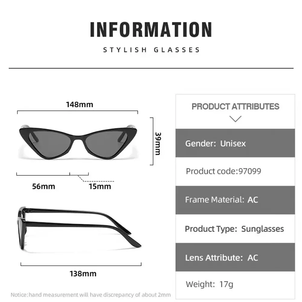 Vintage Cat Eye Sunglasses for Women Small Frame Retro Sunglasses UV400 Protection Eyewear Fashion Trendy Streetwear Accessories image 6