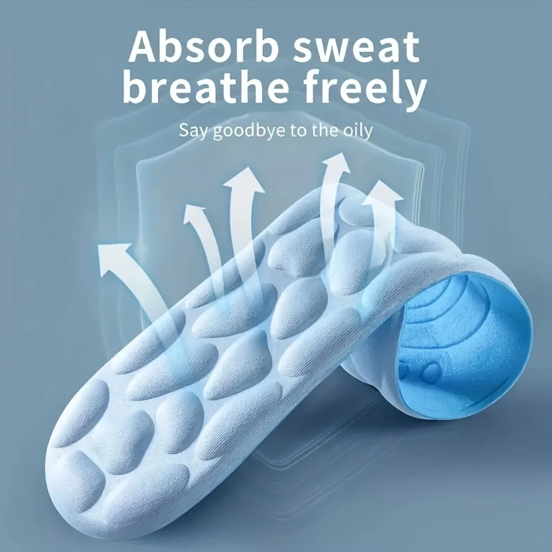 Soft Massage Breathable Insoles Sport Memory Foam Cushioning Deodorant Pads Running Insole Man Women Arch Support Shoe Inserts