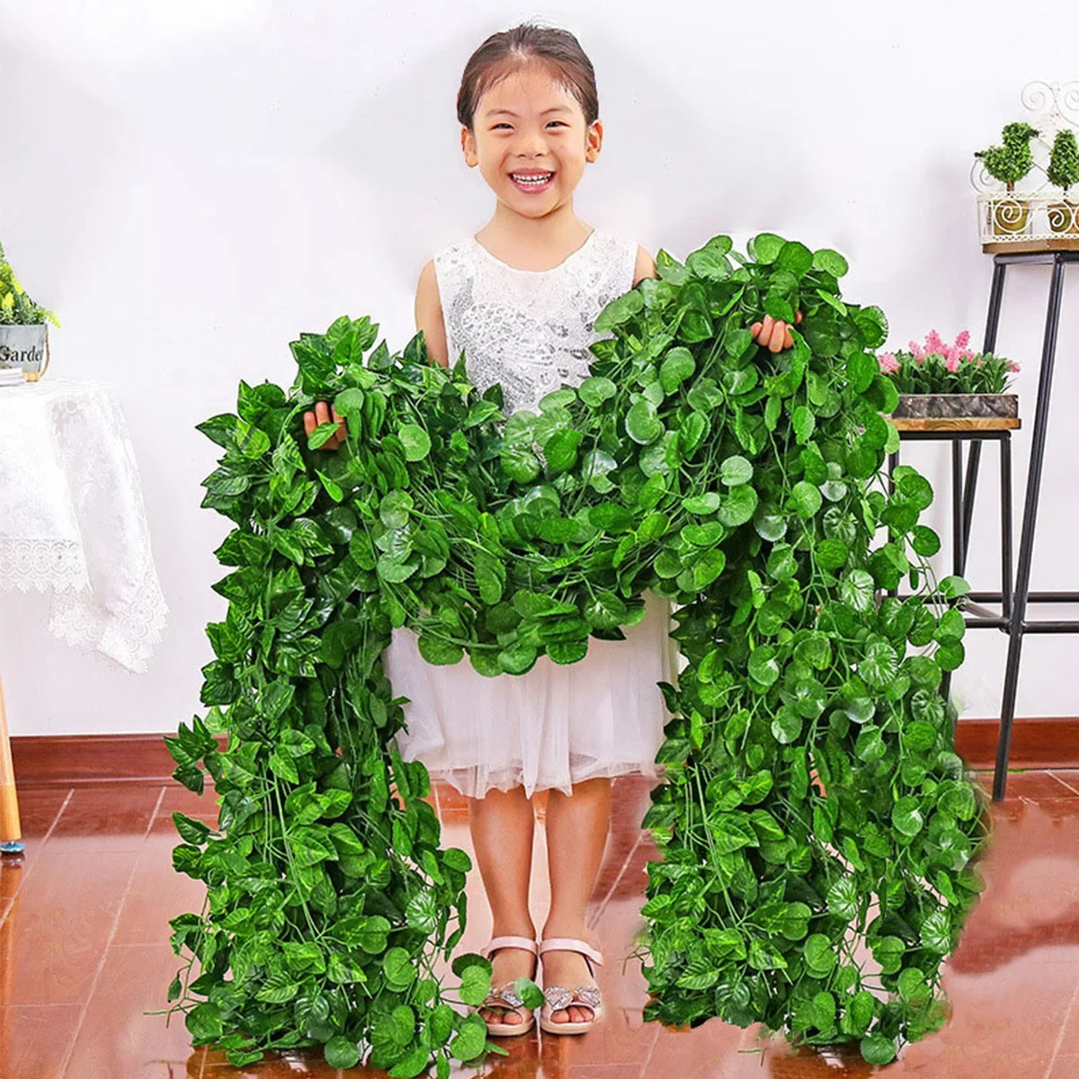 12pcs/pack Artificial Plants Garland Ivy Hanging Green Vine Bathroom Home Party Decor Outdoor Garden Wedding Arch Decoration