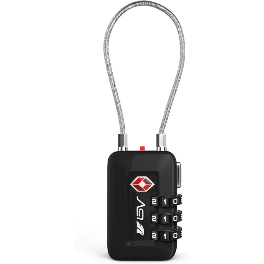 Kunci Kombinasi Hitam BV Disetujui TSA untuk Koper Perjalanan, Kunci Digital yang Dapat Diatur Ulang dengan 1000 Kombinasi yang Mungkin, Aman dan Dapat Diatur Ulang