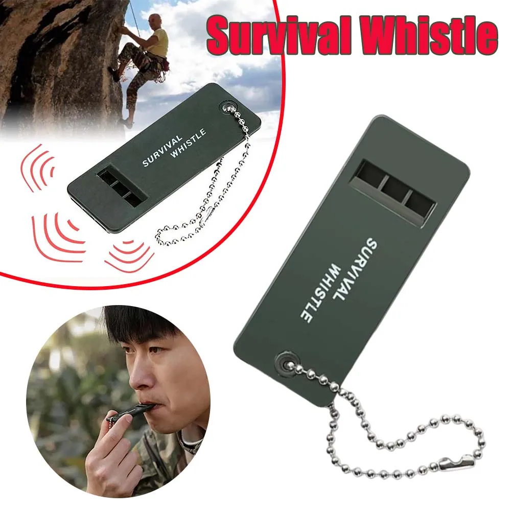 صافرة نجاة ثلاثية التردد عالية الملعب بصوت عال صافرة السلامة في حالات الطوارئ للمشي لمسافات طويلة في الهواء الطلق التخييم الإنقاذ معدات إنقاذ الحياة #1
