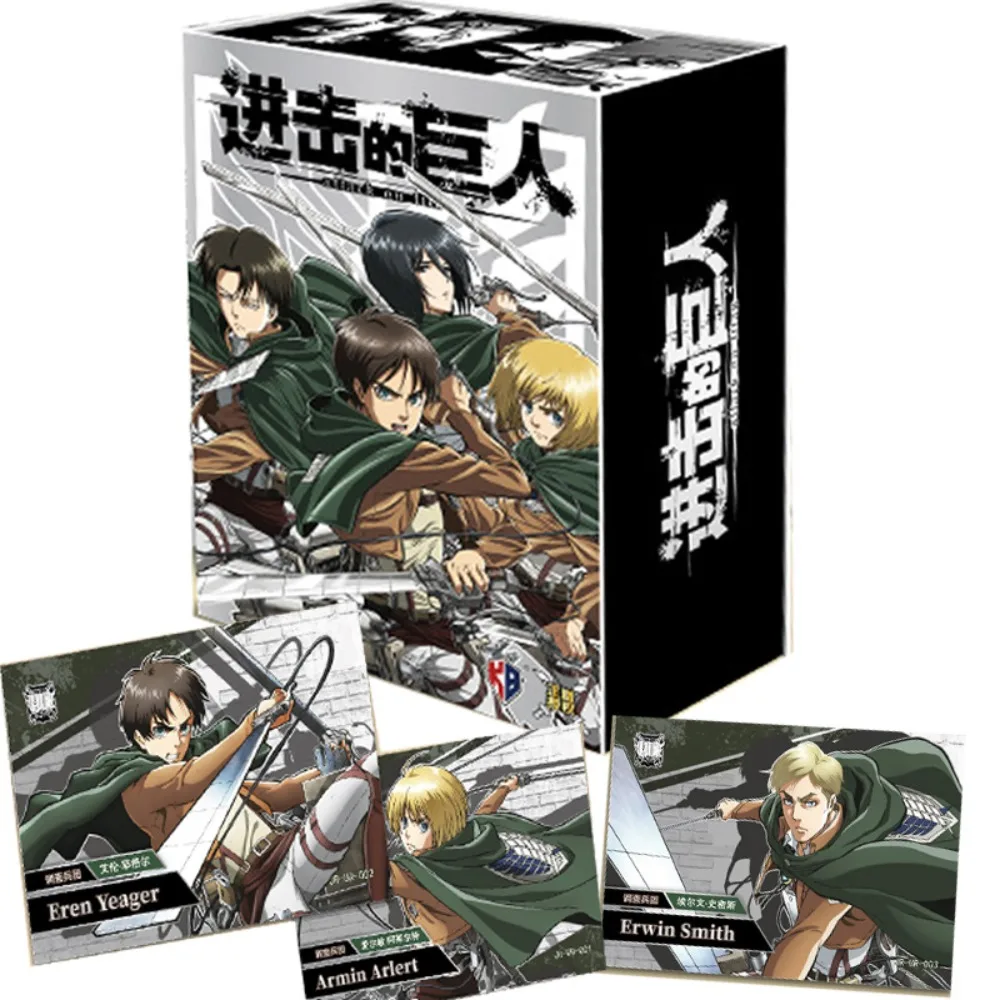 

Original Attack on Titan Card For Children Mikasa Ackerman Armin Arlert Erwin Smith Limited Game Collection Cards Kids Gifts