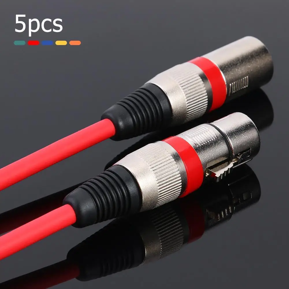 5 قطعة 3Pin XLR ذكر إلى XLR أنثى الصوت تأثير نقل جيد مكافحة التشويش القدرة ميكروفون كابل خلاط محول سلك الحبل
