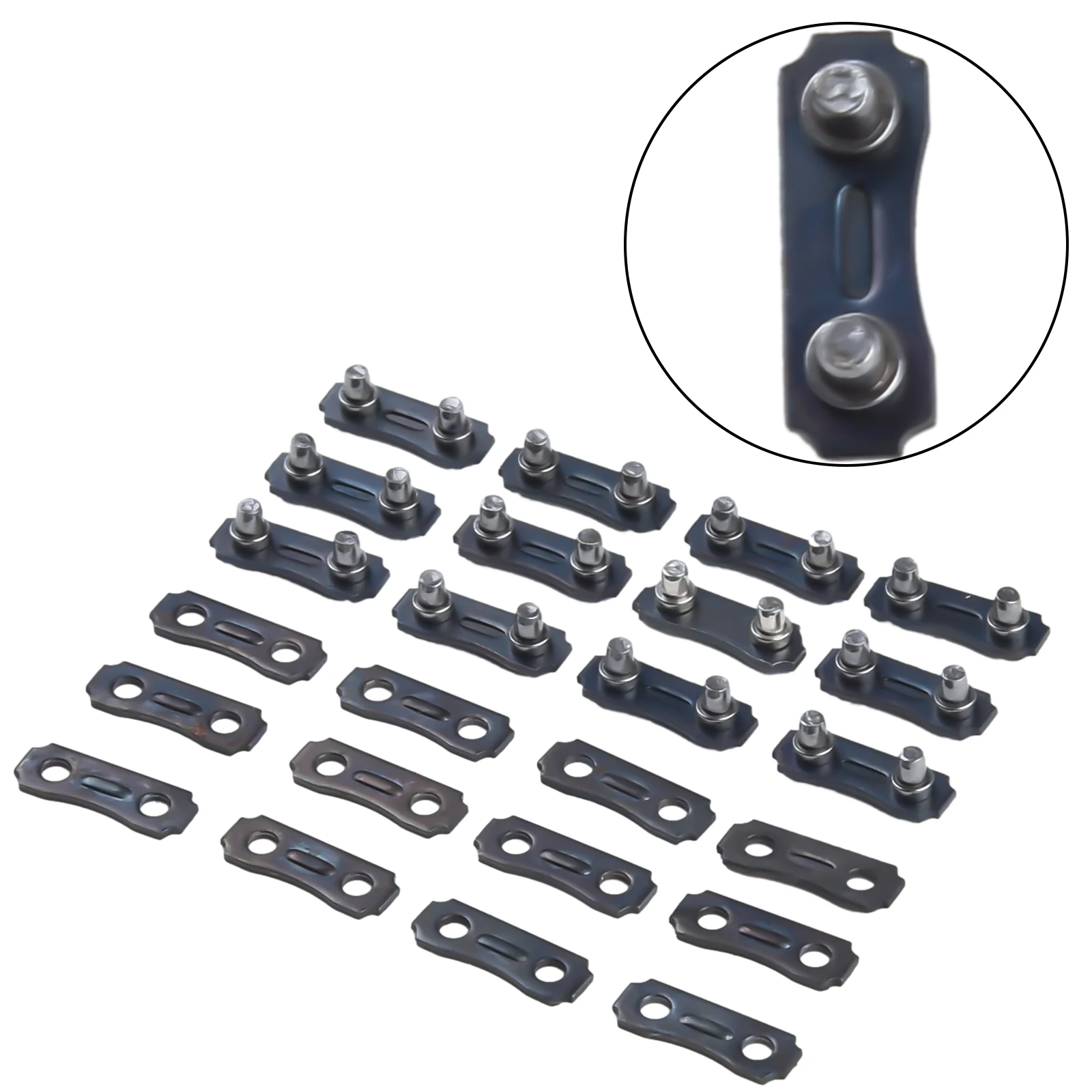 12 Sets for chainsaw Chain Link Repair Kit Featuring 3/8 LP Pitch and .050 Inch Gauge Metal Components and Compatible Tie Straps