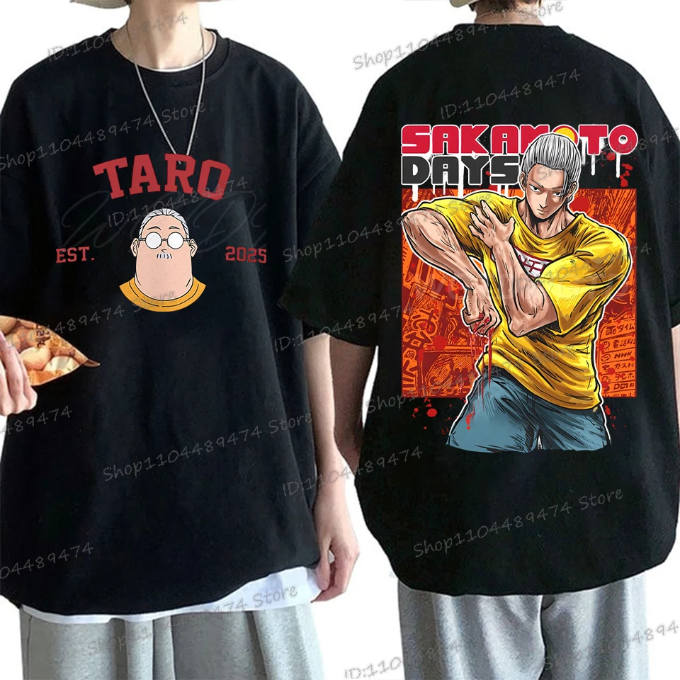 

Anime Sakamoto Days T-shirt Men Women Fashion Graphics Sakamoto Tarou Double Sided Streetwear Short Sleeve Unisex Tshirts