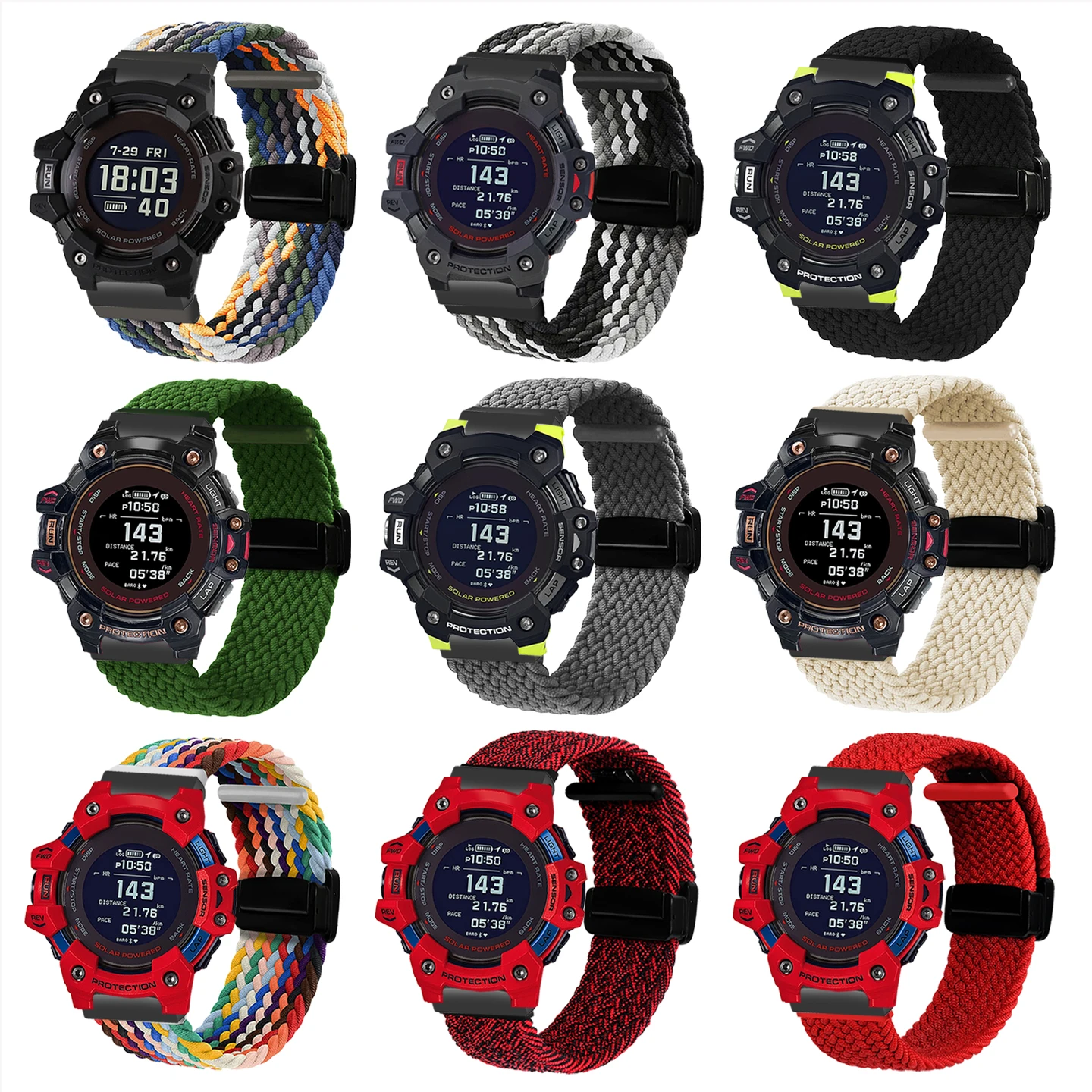 حزام ساعة رياضي من النايلون gbd-h1000 لساعة G-SHOCK Casio الذكية 3475 GBD-H1000 سلسلة حزام ساعة قماش رياضي معدل 22 ملم