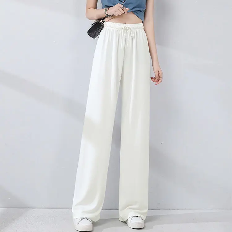 2023 Summer New Bow Tassel Short Sleeve T-shirt Casual Wide Leg Pants Two-piece Elegant Women\'s Pants Suit Street Outfits