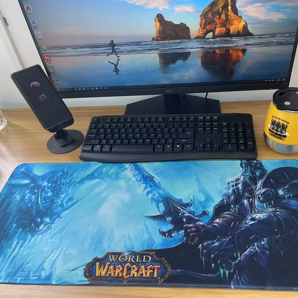 Alfombrilla de ratón de goma con estampado HD de World Of Warcraft, alfombrilla grande de 80x40cm, para Pc, escritorio, WOW, Xxl
