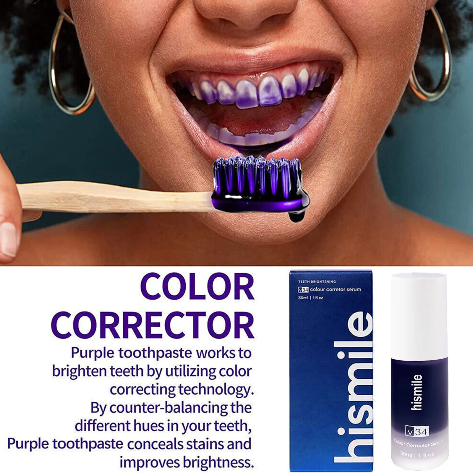 30ml Teeth Whitening Purple Toothpaste White Teeth Toothpaste For Pain Sensitive Teeth Teeth Whitening Toothpaste Care Gift