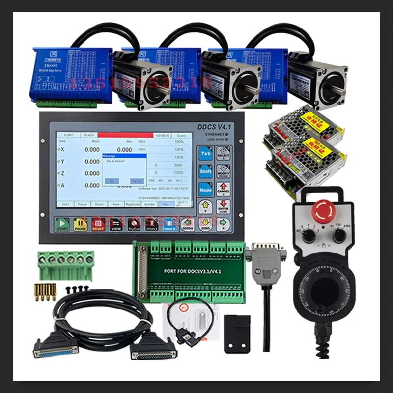 DAlcohol-Kit Servomoteur Hybride Sv4.1, Machine de Gravure CNC à 3 Axes, Contrôleur Autonome, avec E-stop, Régule le Volant, 75W, 24V DC