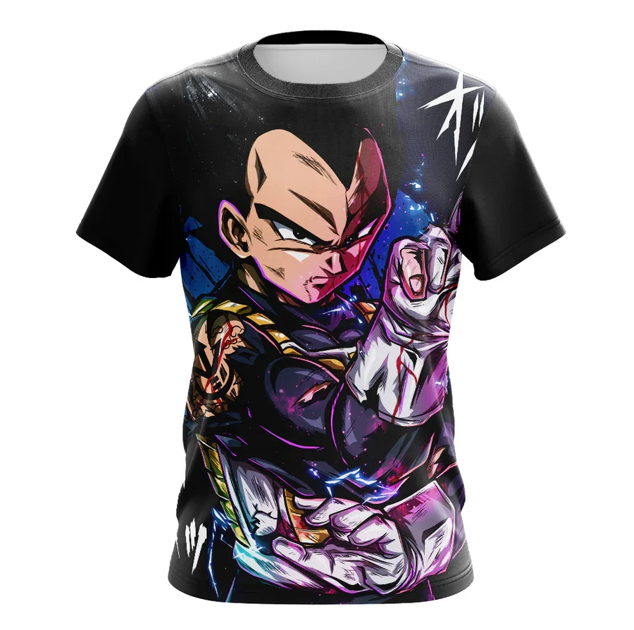 

Летняя футболка оверсайз 2026 в кибер-стиле Dragon Ball Vegeta для косплея, унисекс, с 3D-принтом Бардока, дышащая, из полиэстера, для уличной моды