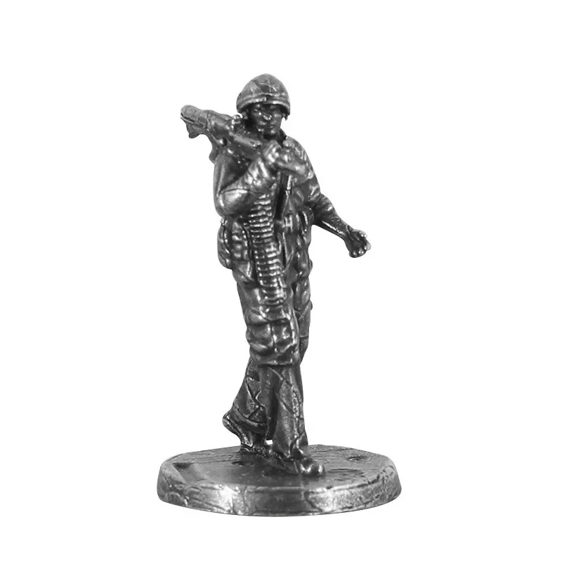 White Copper Metal Vietnam War American Soldiers Man Models Miniature Figurines Handmade Desktop War Game Chess Ornament Gifts