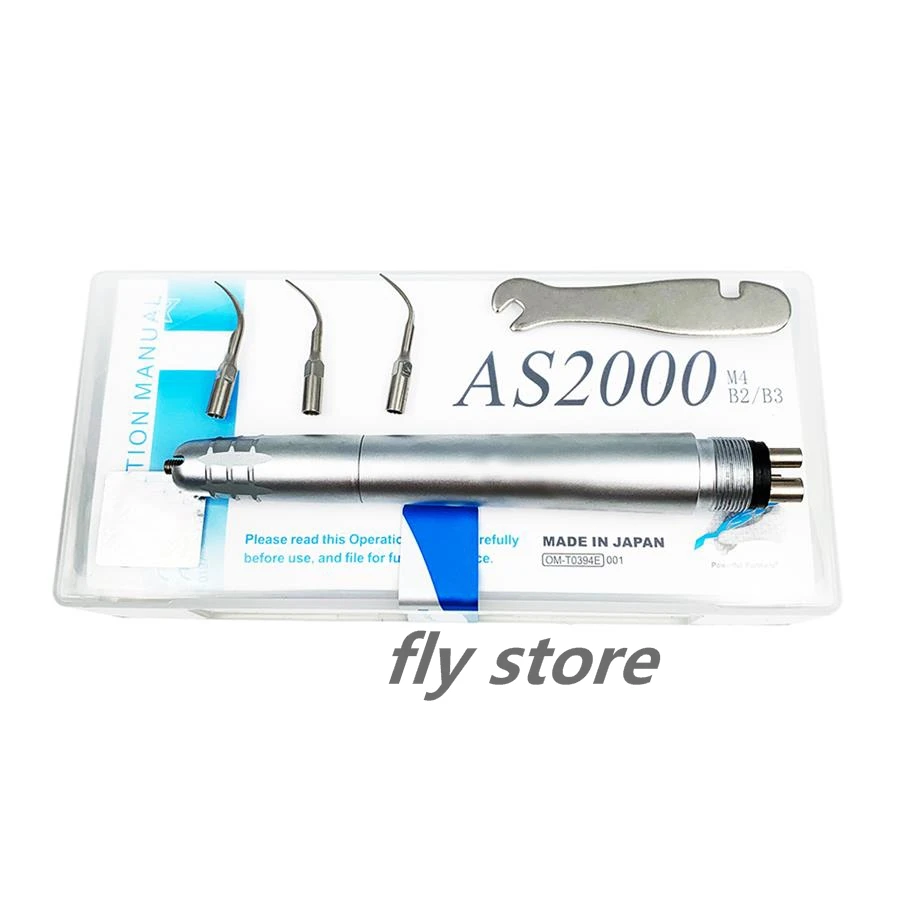 2/4 Holes Dental Ultrasonic Air Scaler with 3 Tips Air Scaling Polishin Tools Teeth Whitening Cleaner Dentist Lab