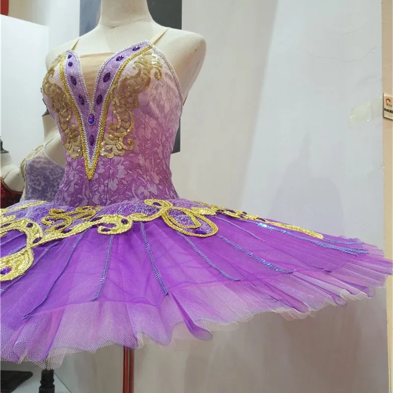 High Quality Custom Size Ballet Dance Performance Wear Purple Professional Tutu Adult