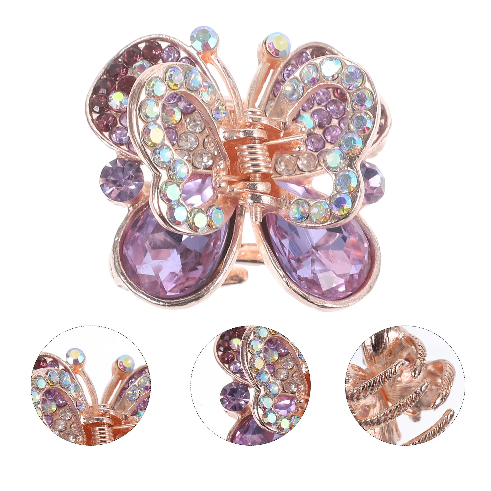 Butterfly Rhinestone Hair Claw Clips for Women Premium Thick Jaw Clamps Hold Firmly No Damage to Hair Ideal for Makeup Washing