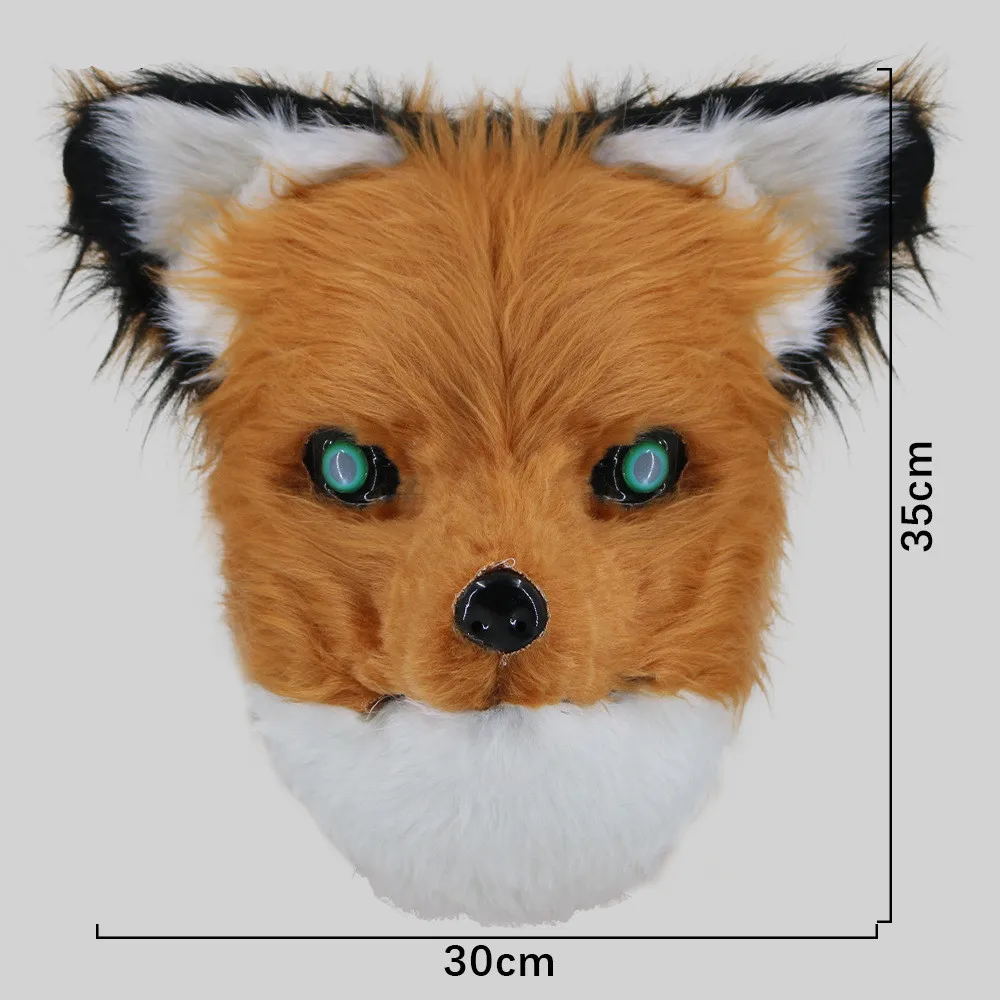 Tier-Wolfmasken Gesichtsmasken aus Kunstfell Hund Fuchs Halloween Cosplay Kostüm Maskerade – Detail 5