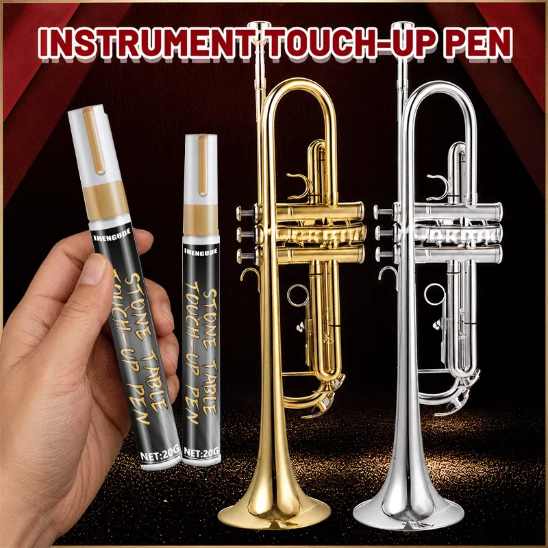 Multi-surface Metal Repair Touch Up Pen Gold Silver Paint Pen For Musical Instrument Car Body Mirror Scratch Cover Rust Removal