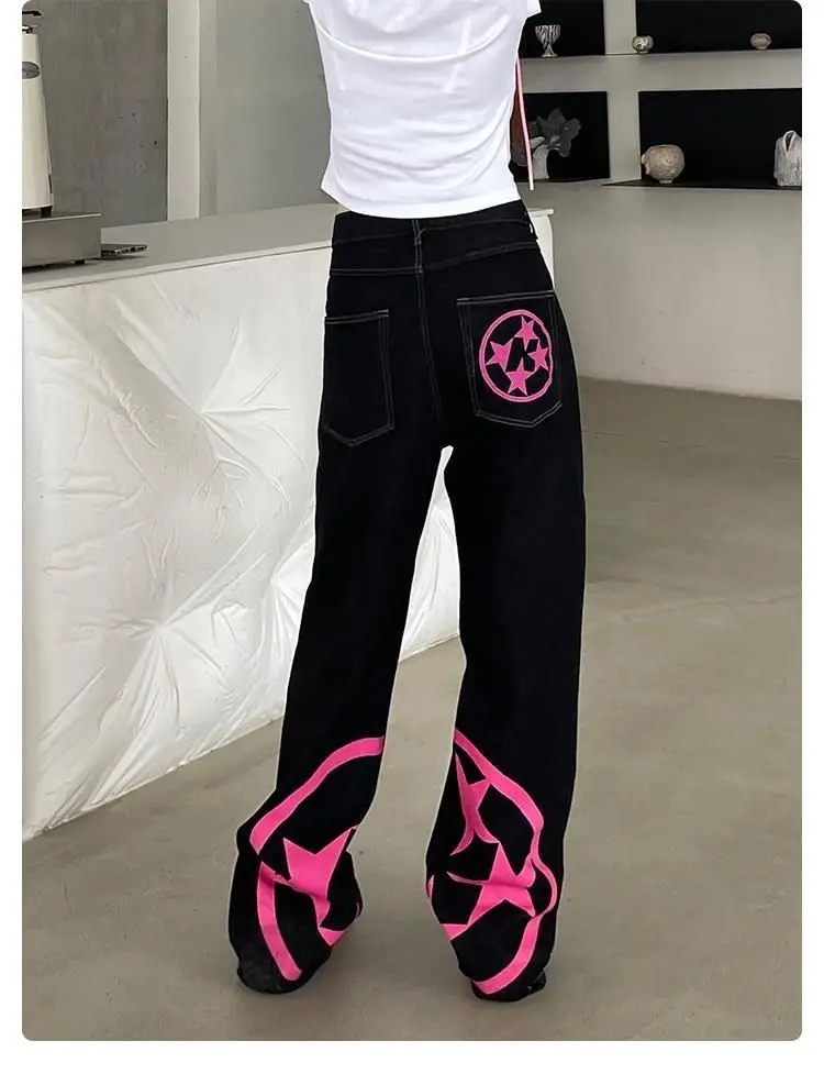 Summer Korean Loose Straight New Jeans Female High-waisted Hundreds of Pants American Casual Jeans Y2k Pants  Vintage Clothes