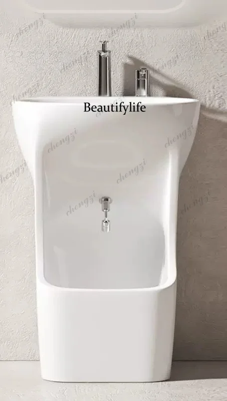 Household face washing column basin mop pool integrated two use balcony indoor hand washing foot floor type