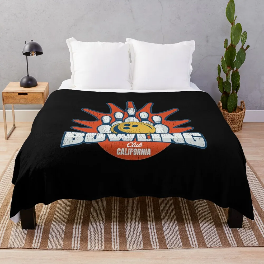 

Vintage Bowling Club California – Retro Style Design Throw Blanket warm winter Furry Blankets For Sofas Blankets