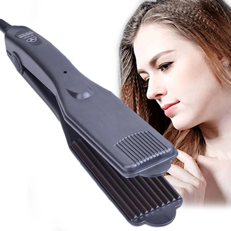 Professional Fluffy Hair Curler Corrugated Plate Wave Iron Flat Iron Fast Curling with Temperature Control Waving Styling Tool