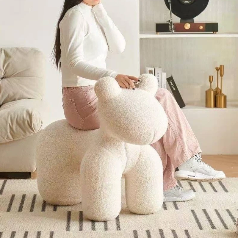 Pony Chair Nordic Designer Living Room Chair Creative Single Cartoon Chairs Modern Minimalist Cute Children Stool Decorative