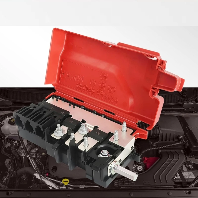 Replacement Battery Distribution Block 68260128AB, Red and Black Plastic Housing with Multiple Circuit Positions and H9EE